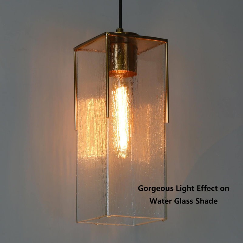 Mercer41 Hanshelmut 1Light Kitchen Island Brass Gold Pendant Light